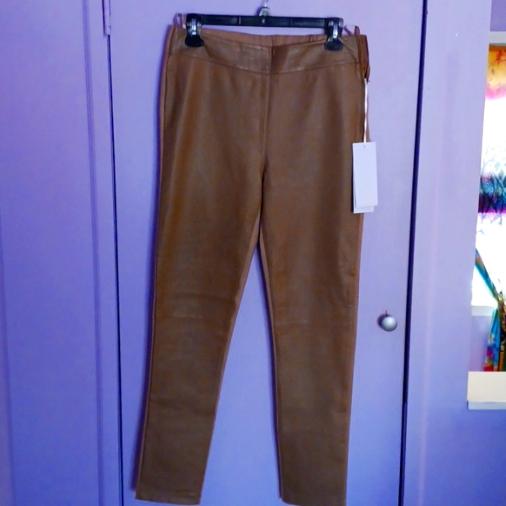 Genuine lamb leather leggings